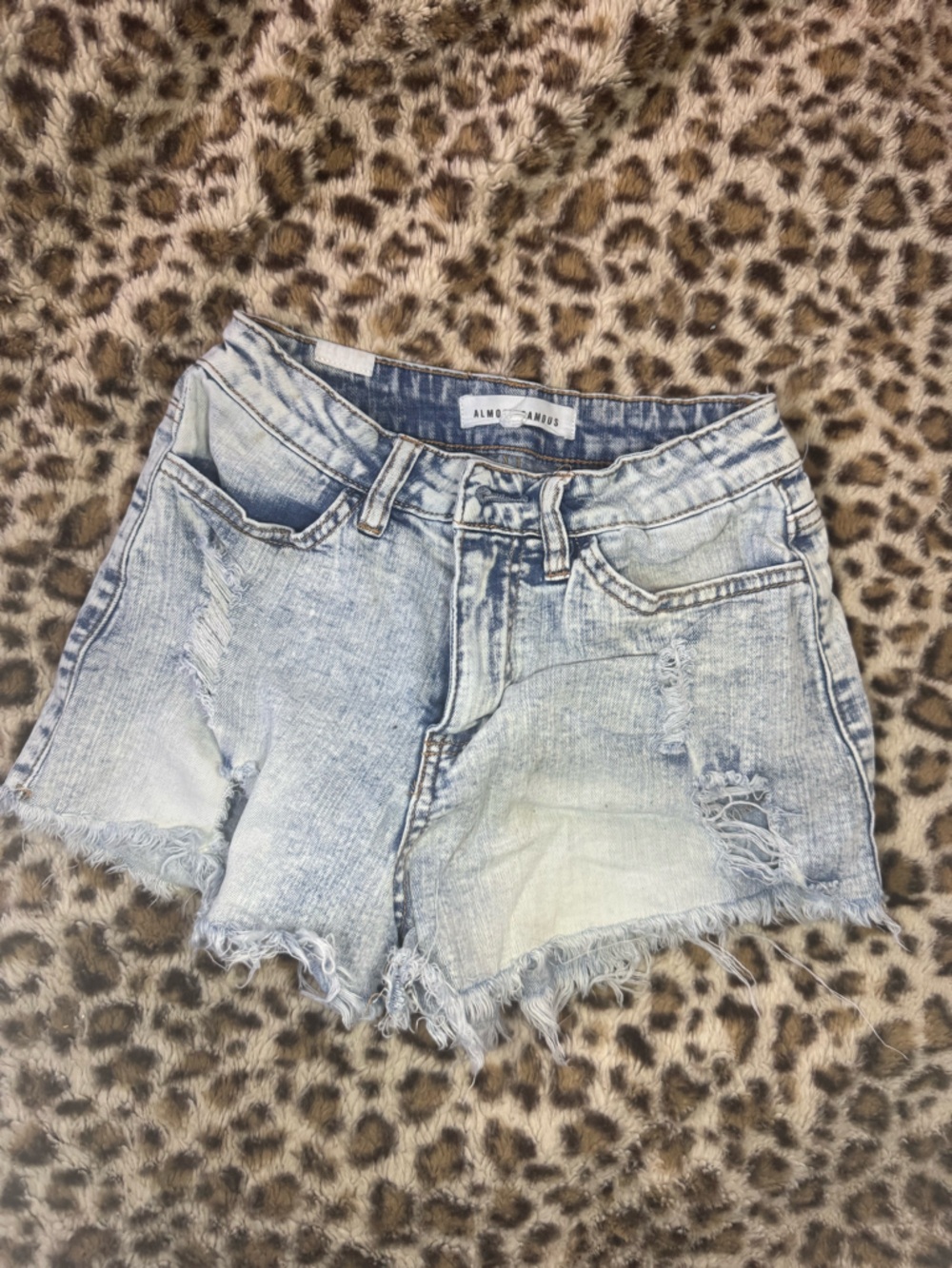 Almost Famous Light Blue Distressed Jean Cutoff Shorts juniors sz 0